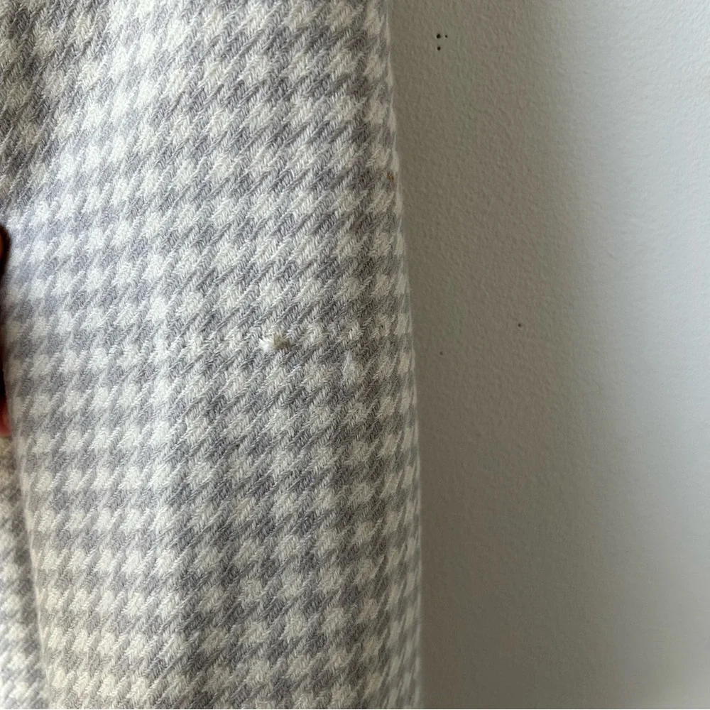 Tailleur Platinum by Barrie Pace Vintage 100% Wool Blazer Houndstooth Cream 16